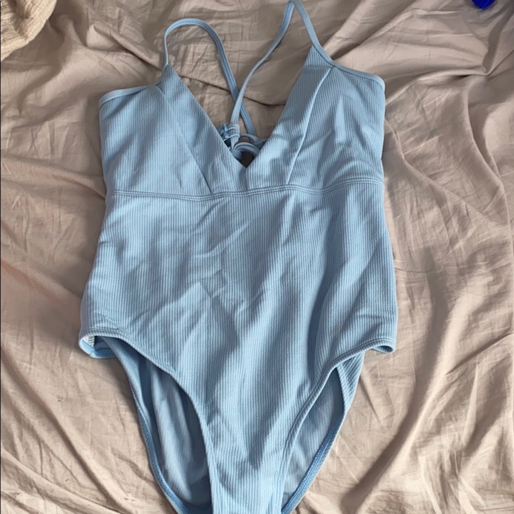 Sky blue one piece swimsuit